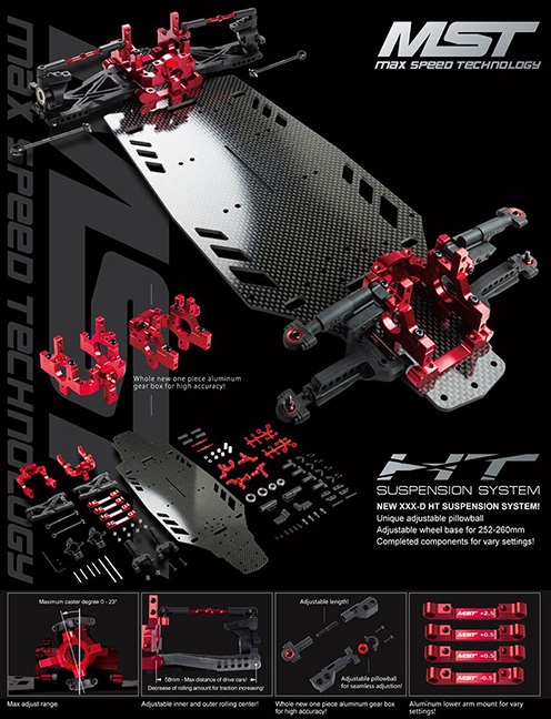 Комплект для сборки модели для дрифта MST XXX-D VIP Red 4WD KIT масштаб 1:10 2.4G — MST-532118 — изображение 4